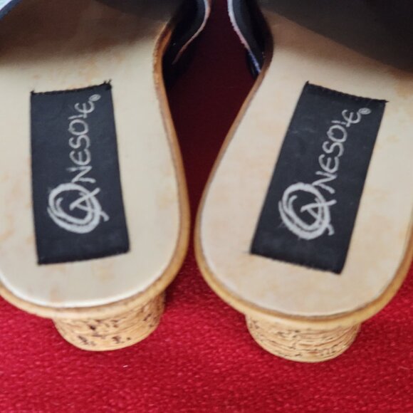 Onesole Seven Set Interchangeable Strap Cork Slide Wedge Slip On Sandals Size 7 - Picture 7 of 16